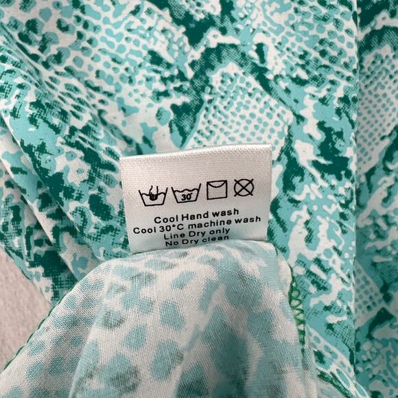 FEATHER AND FIND Paradisio Ruffle Top  and Relax Pant Set Womens XS Blue Python - Picture 7 of 16